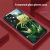 Золотой Пион Зеленый Для Oppo A79 5G 58 78 74 60 4G Reno 11F Realme GT 6 11 Note 50 10 C55 X2 Закаленное Стекло Черный Чехол для Телефона