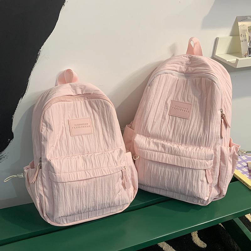Однотонный школьный рюкзак для студента, женский рюкзак большой вместимости
