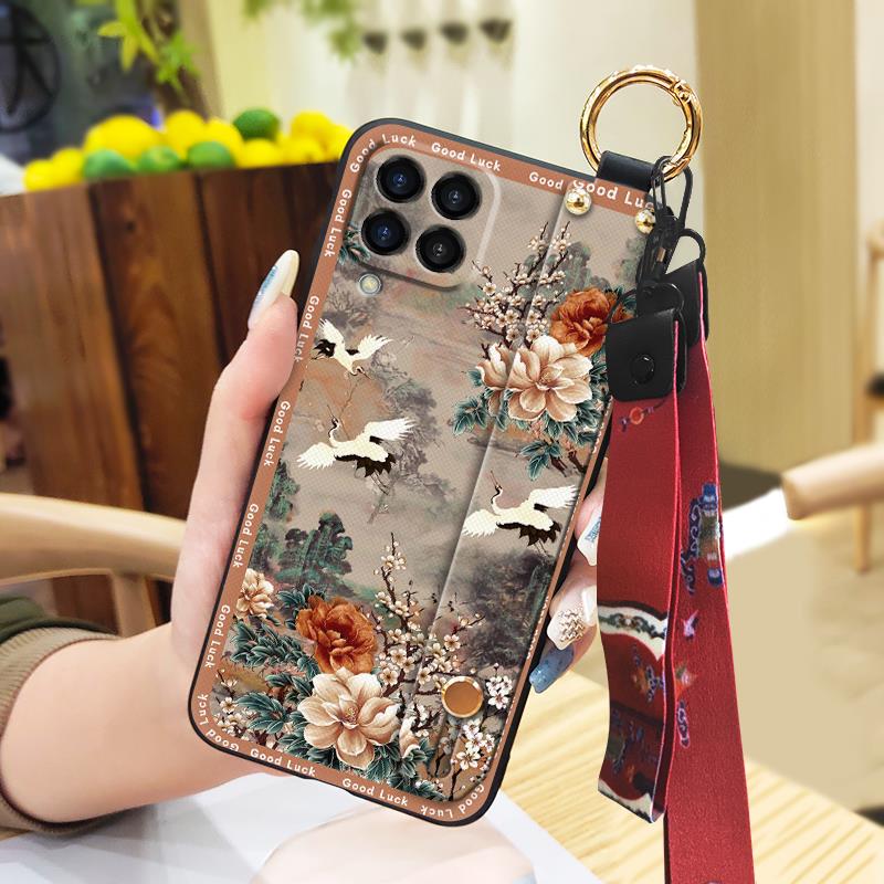 Прочный чехол-шнурок для телефона Samsung Galaxy M33 5G Global/SM-M336B/DS/Jump2 Модная задняя крышка для мамы Подставка Кольцо