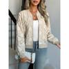 Women's Floral Bomber Jacket Trendy Fall Long Sleeve Zip Cropped Sweatshirt Casual Coat Sweater Outwear