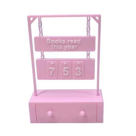 Подвесной счетчик книг, напечатанный на 3D-принтере, Трекер прочитанного в этом году, Дисплей цели чтения, Номерной знак, Украшение полки/стола, Подарок для книголюбов