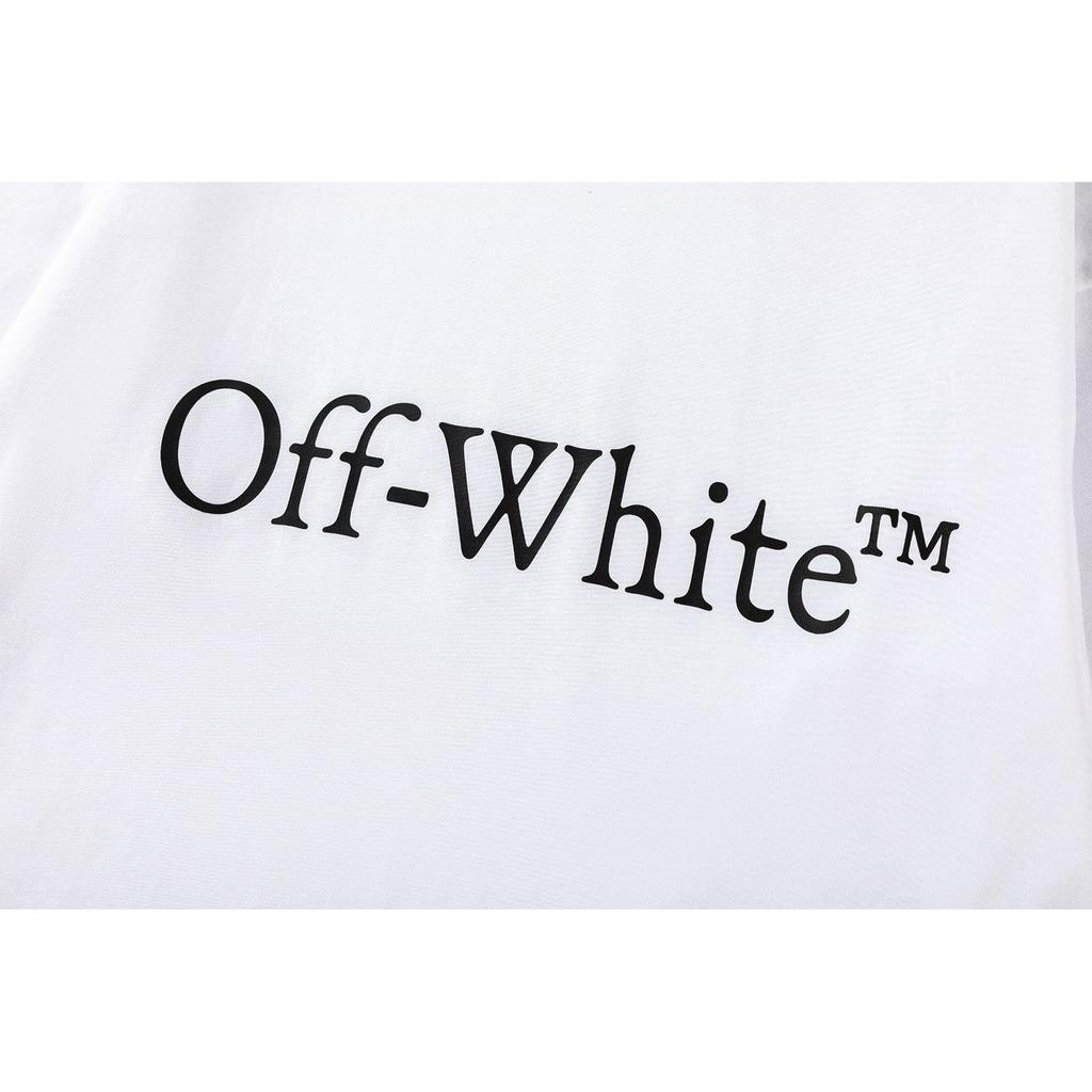 Off-White 2026 Spring/Summer New Large Letter Printed Pattern Round Neck Hooded Short Sleeved Men's and Women's T-shirts