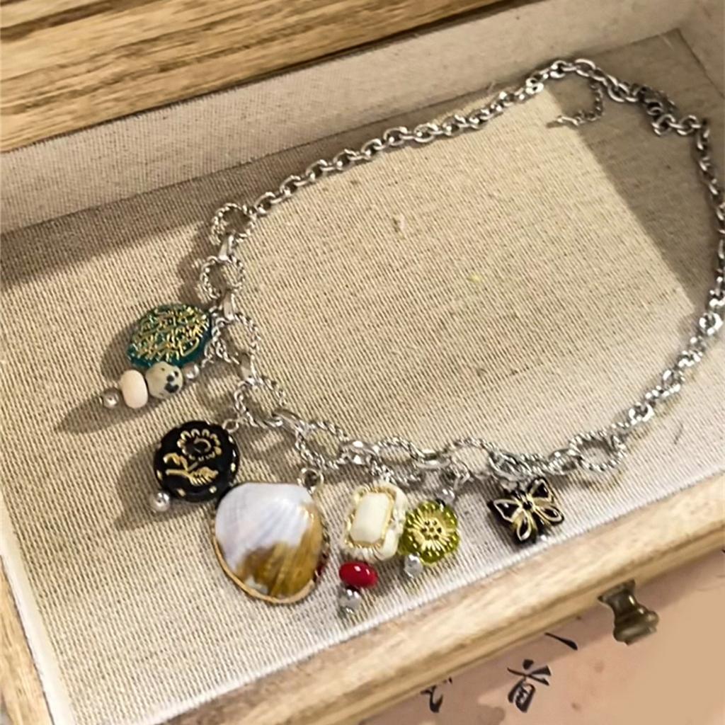 Простое ожерелье Модное ожерелье с подвеской-бабочкой Ракушечное шейное украшение Идеально для молодой пары или близкого друга