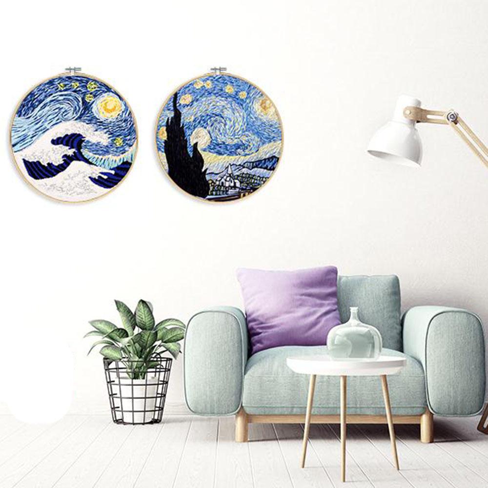 Рукоделие Орнамент Швейные Принадлежности Пяльцы Игла Дырокол Цветочная Вышивка Крестом Набор