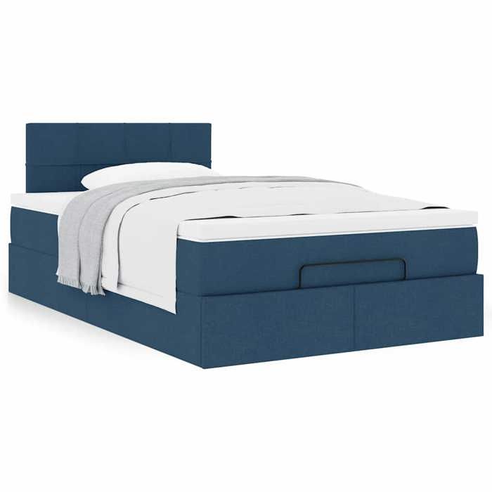 Maison Exclusive - Lit ottoman avec matelas bleu 120x200 cm tissu