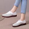 New Summer Hollow Breathable Women's Toe-layer Cowhide Granny Shoes Casual Versatile Soft-soled Nurse Shoes