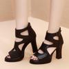 Fashion Women Sandals New Hollow Fish Mouth Women High Heels Sandals Thick Bottom Wild Platform Platform Sandals