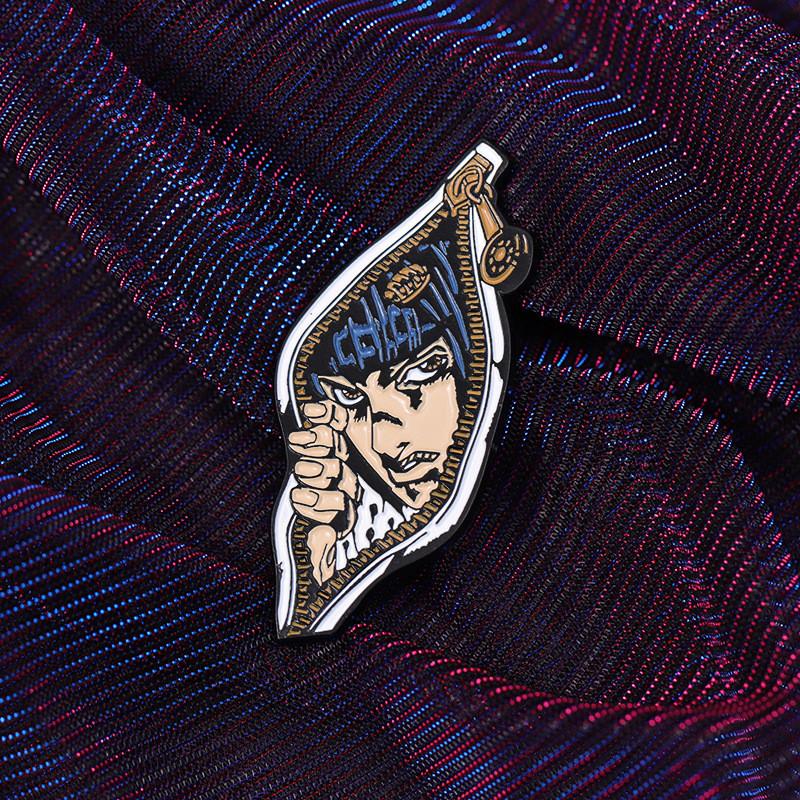 Novelty Adventure Jojo Character Metal Badge Brooch Featuring Vibrant Colors For Unique Statement Fashion