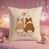 Lovely Corgi Puppy Cushion Cover Premium Comfort Reversible Pillow Cove Two in One Design for Any Room  Car Interior