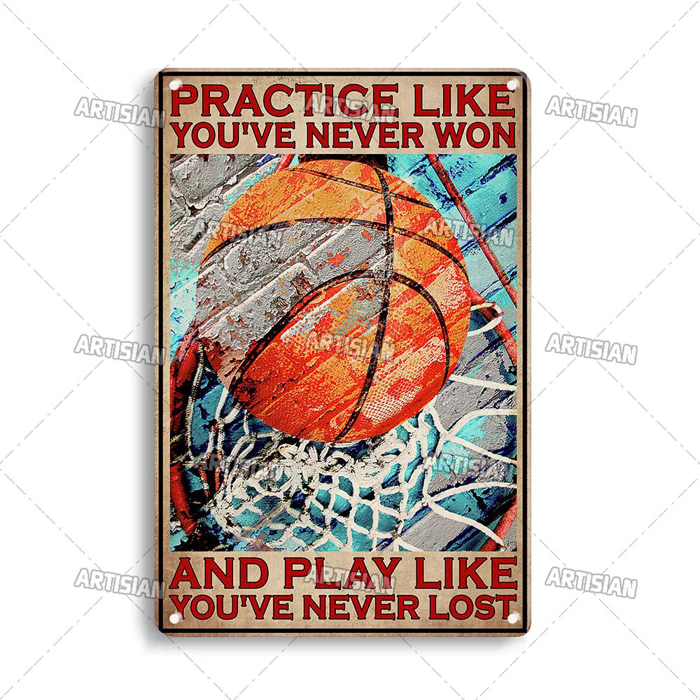 Ретро баскетболист металлическая жестяная табличка классическая спортивная декоративная тарелка мужская пещера домашняя кухня настенный декор металлический знак