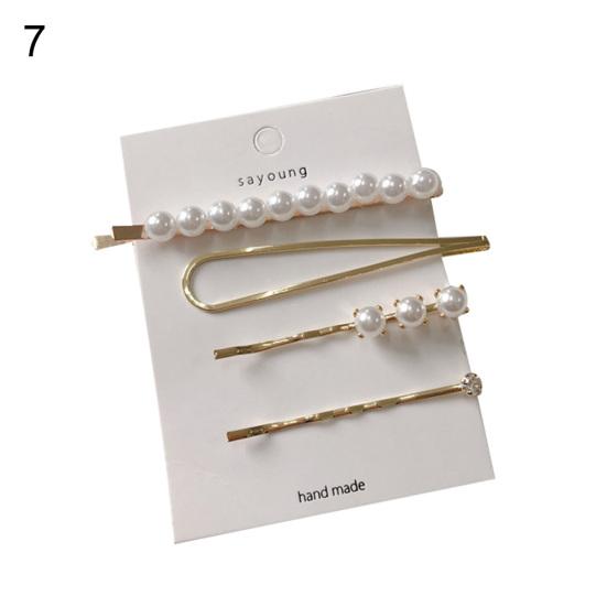 4 шт./компл., заколка для волос с бантом в форме сердца и искусственным жемчугом для девочек, заколка для волос, головной убор, подарок