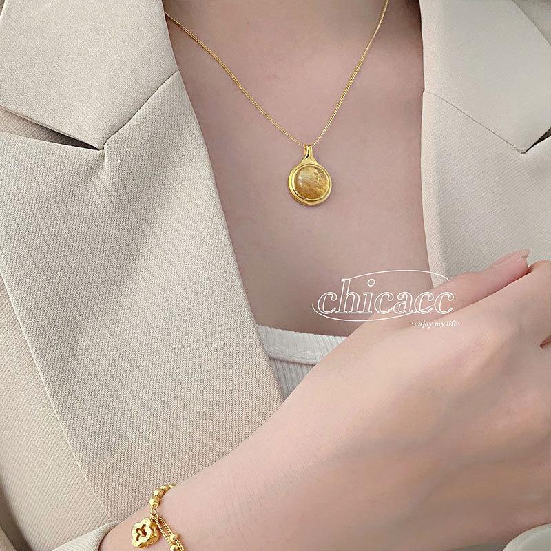 Ожерелье с камнем кошачий глаз, модное и изысканное, нишевый дизайн, простая и роскошная цепочка на ключицу