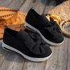 Mid-heel Flat Single Shoes New Summer Round Head Deep Mouth Net Fabric Butterfly Knot Soft Sole Non-slip Cloth Shoes