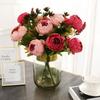 1 букет искусственных пионов чайной розы цветы камелии шелковые искусственные цветы флорес для домашнего сада свадебное украшение своими руками