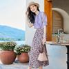 Pure Cotton Temperament Floral Half Skirt