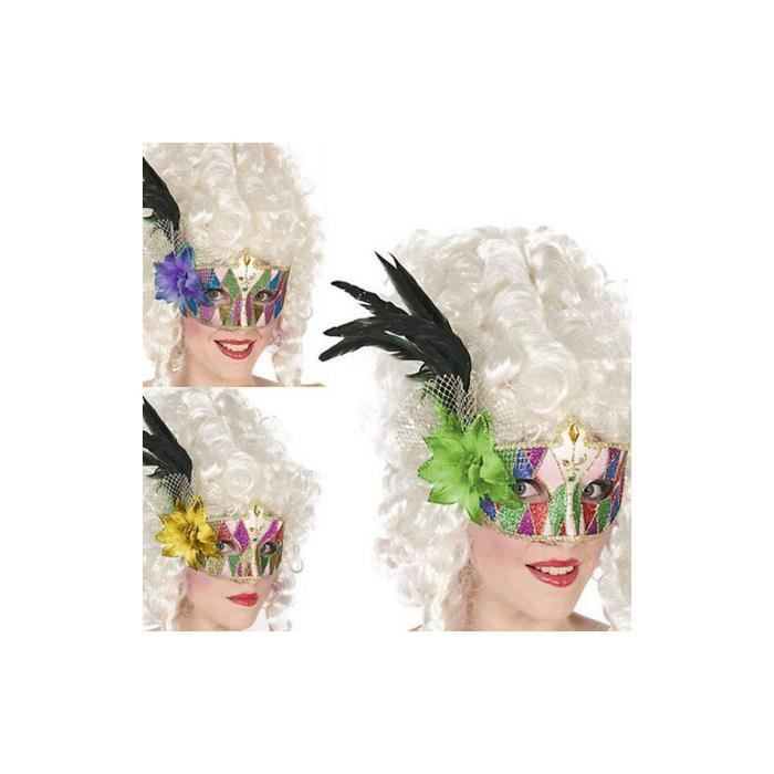 Loup Avec Plumes Multicouleur - BigBuy Carnival