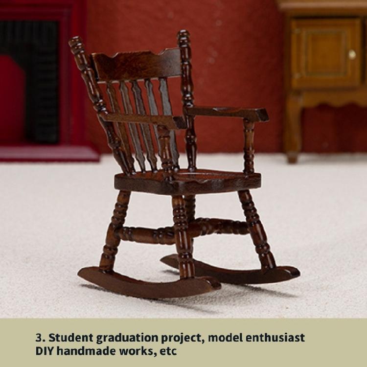 Реалистичное кресло-качалка, миниатюрная витрина Zakka, дисплей для ролевых игр, для энтузиастов кукольных домиков, масштаб 1/12, ретро-кресло