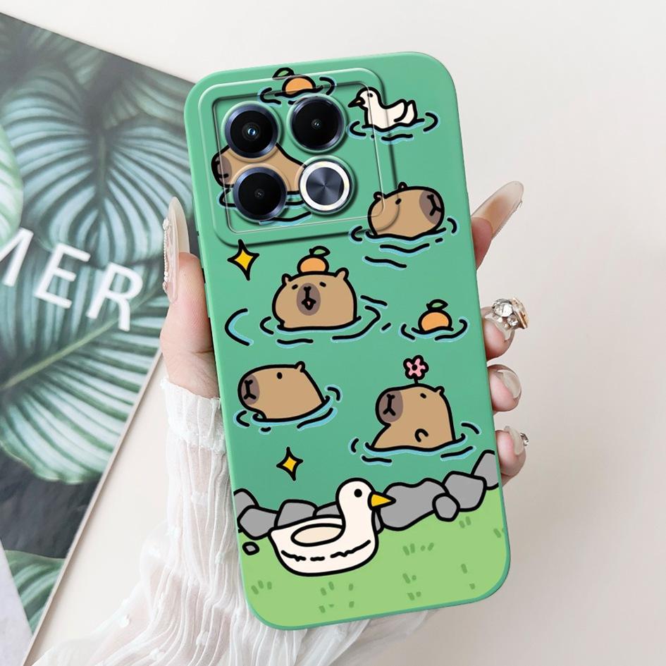 For Infinix Note 40 5G Case Cartoon Rabbit Flower Anti Slip Bumper Soft Silicone Cover For Infinix Note40 X6852 X6851 Phone Case