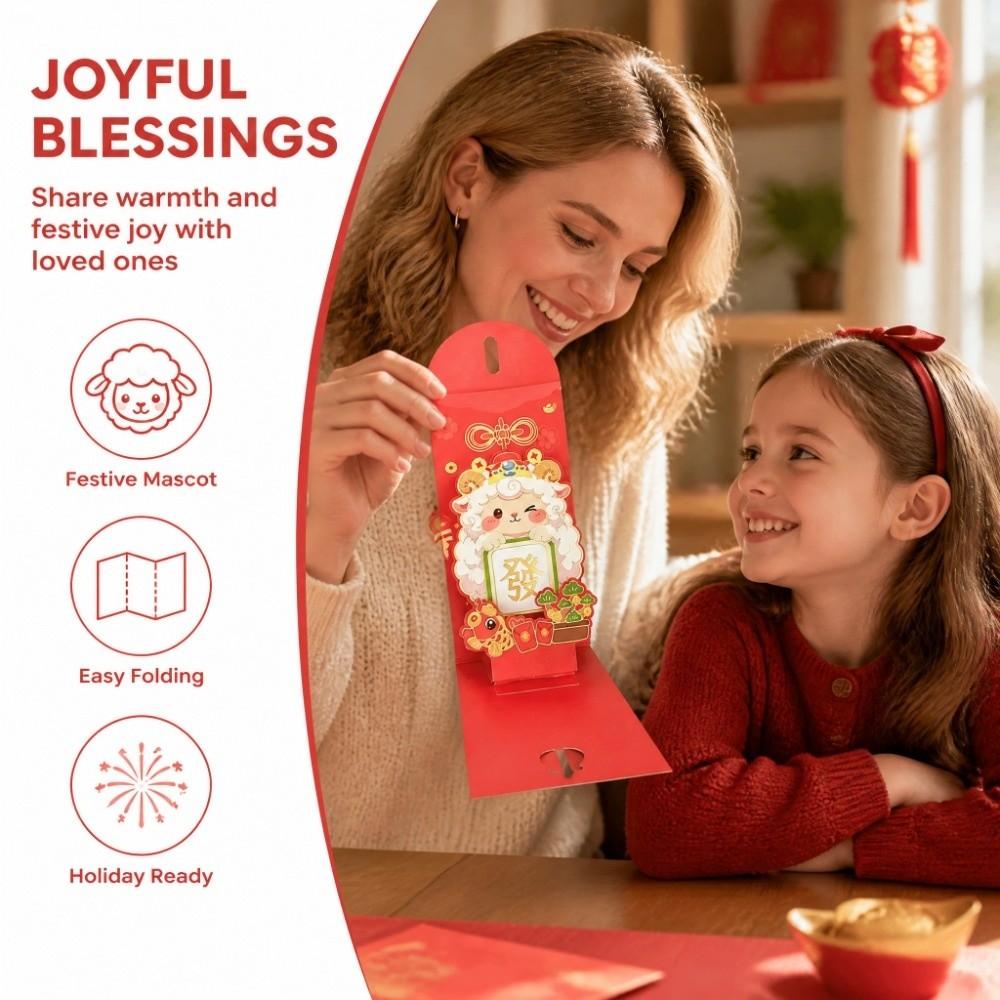 3D Shape Lucky Money Packets Cartoon Patterns New Year Gifts Cartoon Red Envelopes Kids Gift