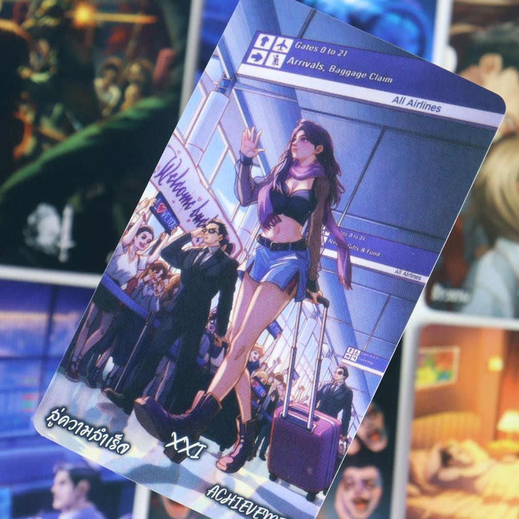 10.3*6cm Lucky In Love Tarot Deck 78 Pcs Cartoon Tarot Cards Based On Rider Waite System Anime Themed