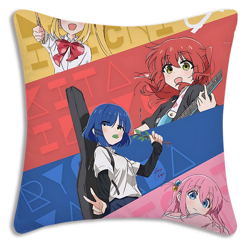 Аниме B-Bocchi the Rocks Наволочки Мультяшная Декоративная Подушка для Дивана Домашняя Двусторонняя Печать Короткий Плюш Милая Наволочка