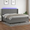 VidaXL Slatted Bed Base with Mattress and LEDs, Upholstered Bed with Headboard, Double Bed, Adult Bedroom Bed, 3138662