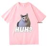 Cute Huh Cat Meme T Shirts Funny Cool Classic Men/Women Clothing Harajuku Aesthetic Tshirt Vintage Unisex Streetwear Cotton Tops