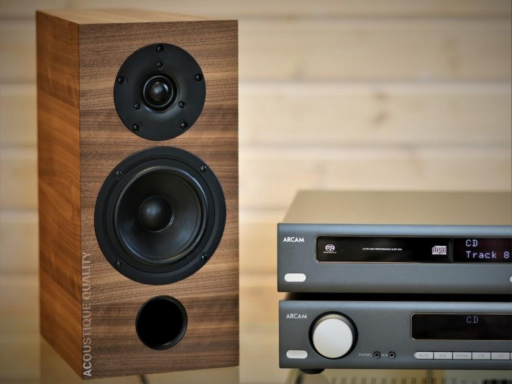 Acoustique Quality LABRADOR 39 Bookshelf Speaker, Two-way Set with 120W Power / WALNUT, Acoustique Quality
