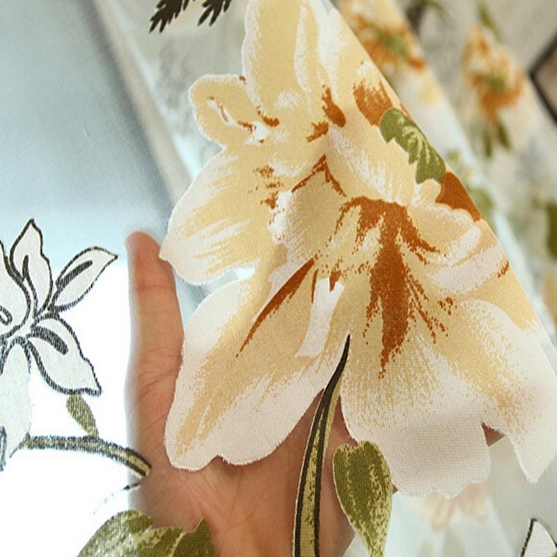 Romantic Floral Tulle Voile Door Window Curtain Drape Panel Sheer Scarf Valances Sheer Curtain Panel 100x200/100/250cm