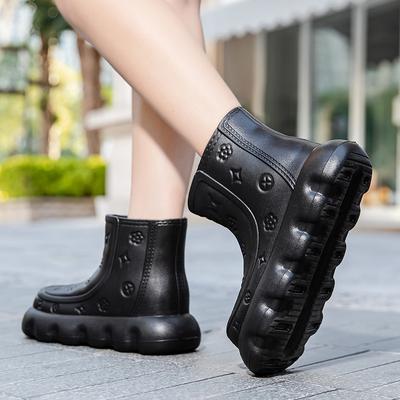 Сверхлегкие дождевые ботинки из ЭВА, женские, короткие, нескользящие, водонепроницаемые, легкие, модные, взрослые, для работы на открытом воздухе, из терморезины