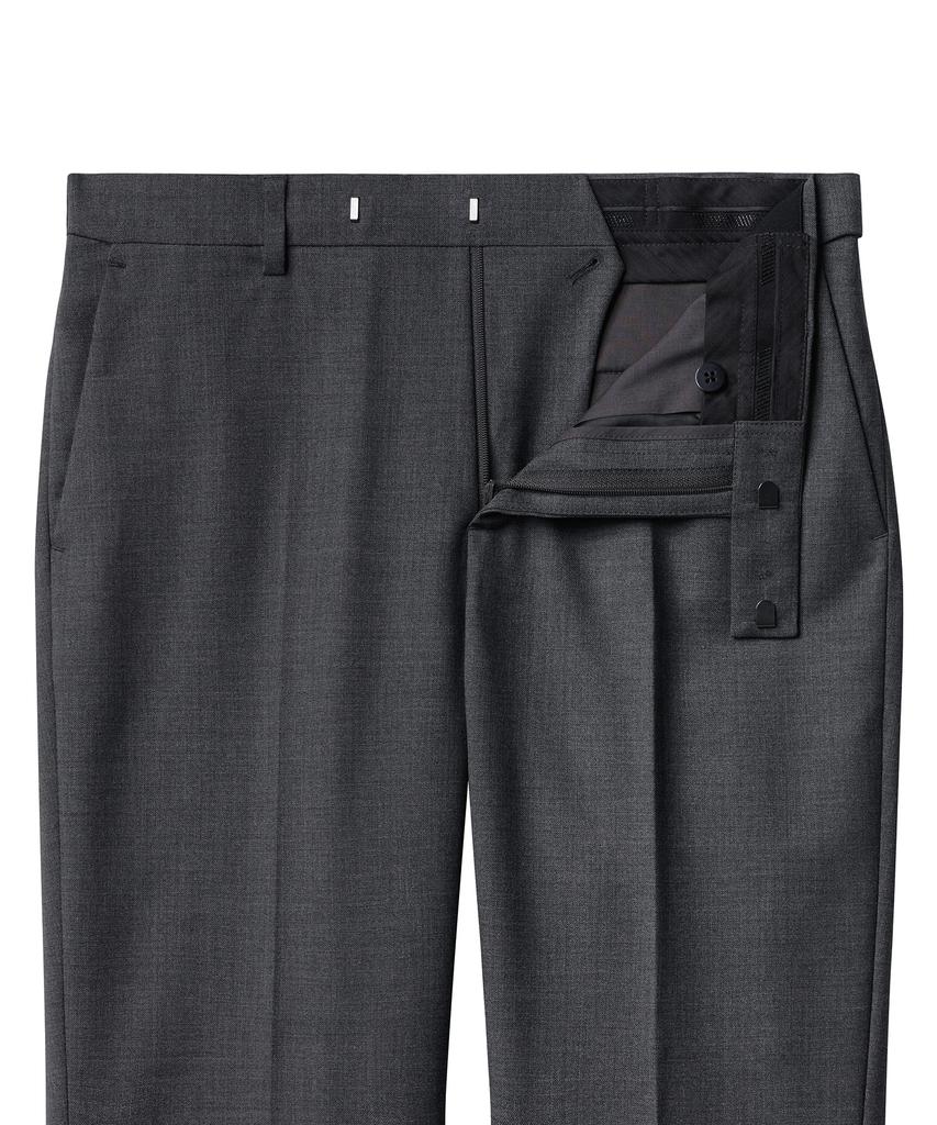 MUSINSA STANDARD Wool Tapered Hidden Banding Crop Slacks [Medium Gray]