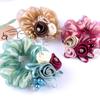 Hair Rope Pearl New Headwear Flower Mesh Scrunchies Women Hair Ties Double Layer Hair Rubber Bands