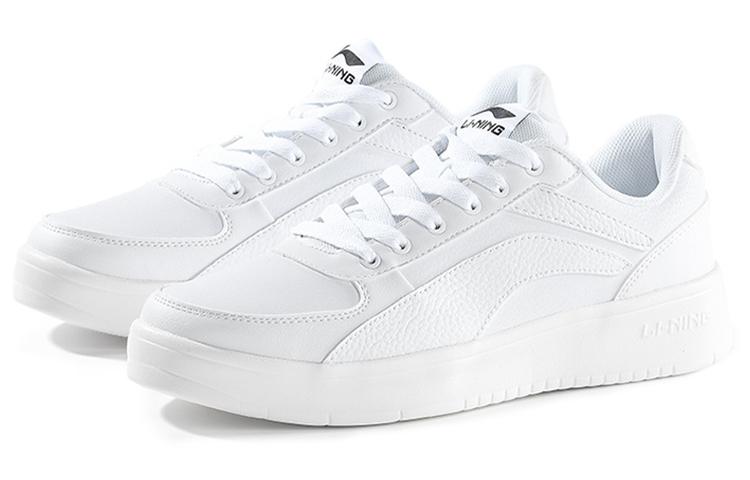 Li Ning Wave PRO Искусственная кожа Нескользящие, Износостойкие, Легкие Низкие кеды для скейтборда Мужские Белые AGCP335-7
