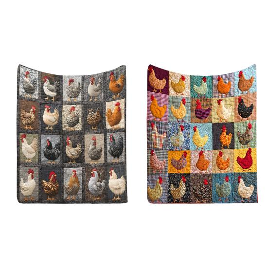 Плед с принтом «клетка», петух, фермерский дом, флисовое одеяло, винтажный принт с курицей, уютное одеяло-плед, фермерское лоскутное одеяло для дома, кровати, дивана, подарок на новоселье