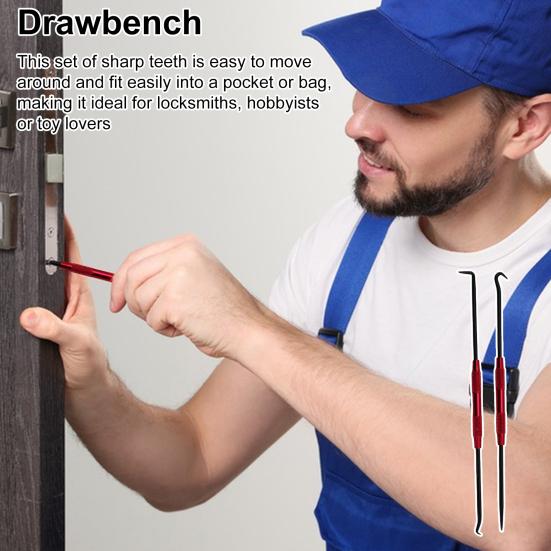 Съемник для отмычек Hook Pick Set с нескользящей ручкой, высокая прочность, съемная конструкция