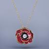 Exquisite Red Drop Gum Pendant Womens Handcrafted Enamel Necklace Sweater Chain Womens Jewelry