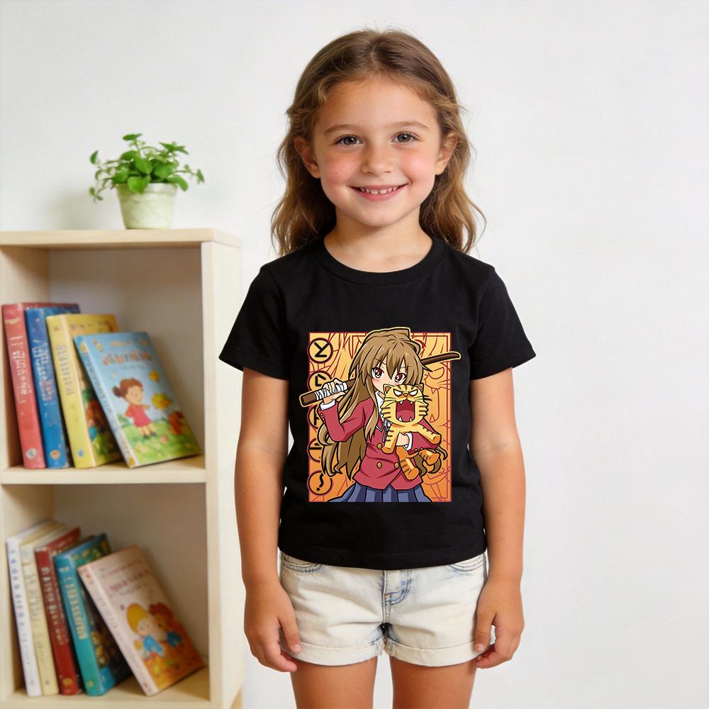 Toradora Aisaka Taiga Anime Print Cotton T Shirts for Boys Girls Kids Short Sleeve Summer Casual Top