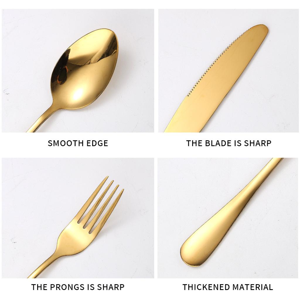 Stainless Steel Western Food Tableware Set Steak Knife, Fork and Spoon Spoon 24 Pieces Knife, Fork and Spoon Gift Set