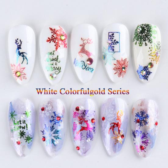 Наклейки для маникюра, декоративные яркие бумажные наклейки для ногтей, рождественские подарки, наклейки для дизайна ногтей, блестящая фольга, декор, маникюрная наклейка для женщин