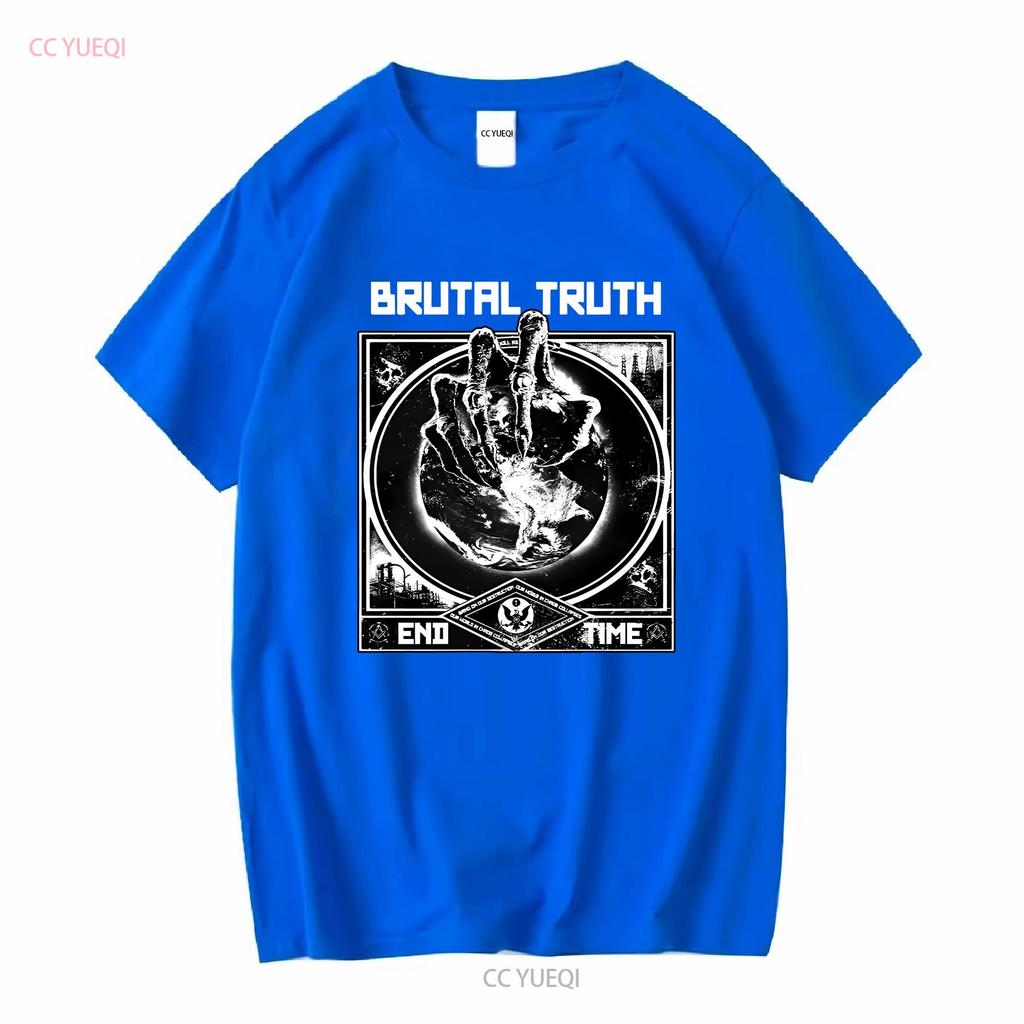 Brutal Truth End Time album T shirt BLACK WHITE long sleeves vintage Washed Stylish Versatile Soft graphic Unisex