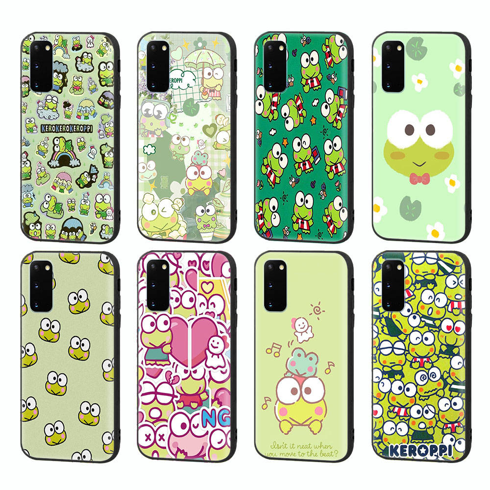 HK16 Frog Keroppi Black Sofe Case for iPhone 16 15 Plus 14 13 Pro 8 SE XR XS Max P30 Nova 5T Y5P Y6 Y7 Y8P Y9 Realme C30 C33 C31 VIVO Y36 V27