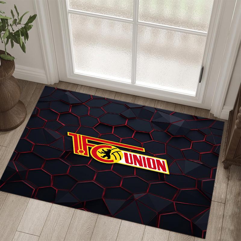 Union Berlin FC Design Crystal Velvet Carpet Cozy Non?Slip Printed Rug For Bedroom Living Room Entrance