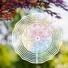 3D Colorful Mandala Wind Chime Metal Hanging Decor for Garden Yard Indoor Outdoor All Seasons Vibrant Floral Design No Electricity Needed