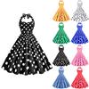 Women's Retro Hepburn-Style Dress With Pleated Polka Dots And Slimming Wide Skirt