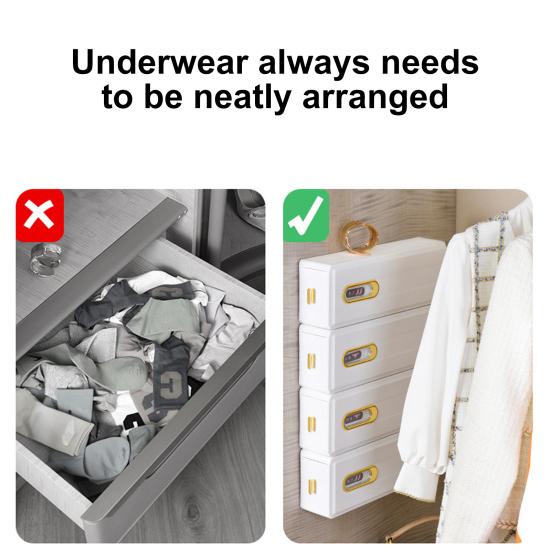 Органайзер для носков и бюстгальтеров, коробка с несколькими отделениями, легко устанавливается, настенный, самоклеящийся, ящик для хранения нижнего белья, выдвижной органайзер для шкафа