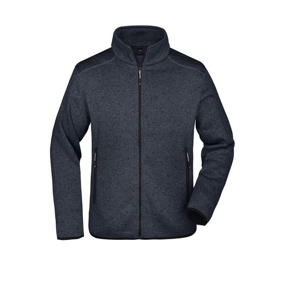 James and Nicholson Mens Knitted Fleece Jacket