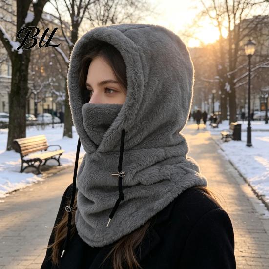 Adjustable Windproof Face Mask Balaclava Fleece Ski Mask, Winter Arctic Velvet Thermal for Skiing Cover, Comfortable Neck Warmer Outdoor Sports