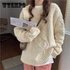 Pullover Sweater Round Neck Twist Sweater Women Autumn and Winter Outer Wear Loose Bottoming Shirt