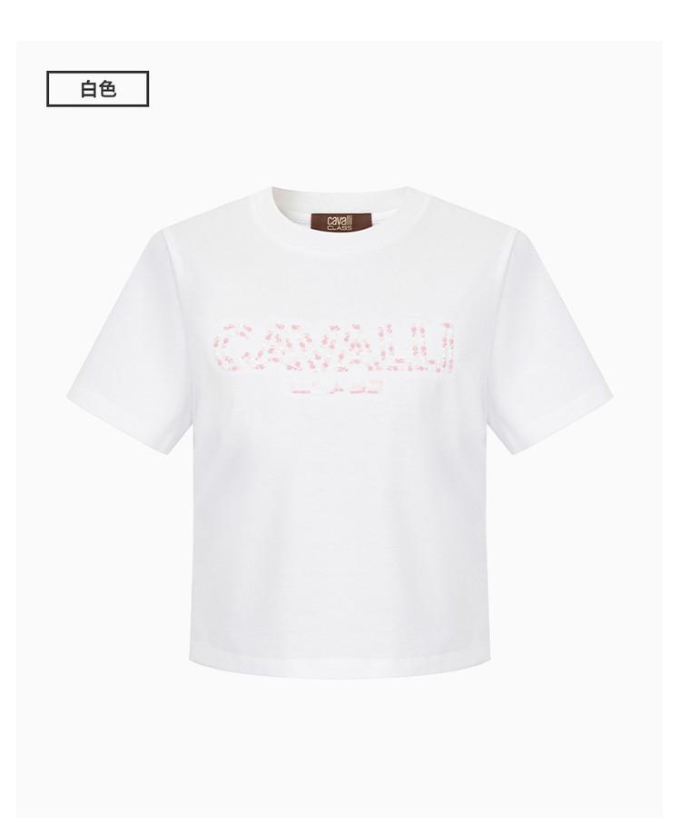 [Fashion Trend Letter Embroidery] Spring and Summer Slim Short Sleeved Spicy Girl Versatile Short Sleeve Round Neck Women's T-shirt