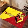 Watford FC  Custom Crystal Velvet Rug, Personalized Name Text Print, Football Logo Soft Non‑Slip Floor Mat Home Decor Gift